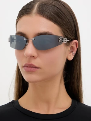 Balenciaga okulary przeciwsłoneczne damskie srebrny