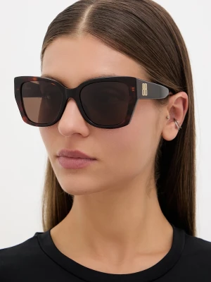 Balenciaga okulary przeciwsłoneczne kocie oczy damskie brązowy