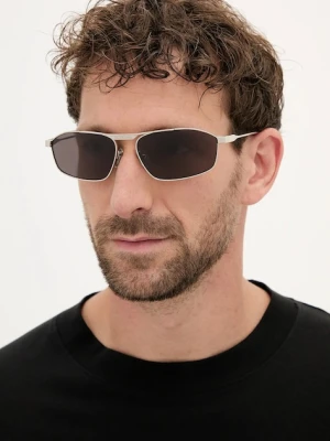 Balenciaga okulary przeciwsłoneczne męskie kolor srebrny BB0416S
