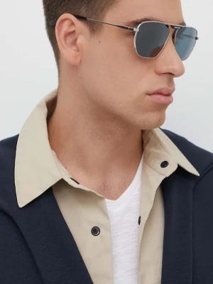 Balenciaga okulary przeciwsłoneczne męskie kolor szary BB0298SA