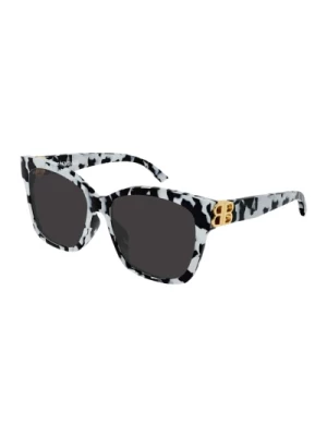 Balenciaga squared femenine zebra sunglasses with BB folding Balenciaga