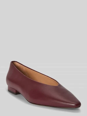 Balerina z naturalnej skóry bydlęcej Lauren Ralph Lauren Bordowy