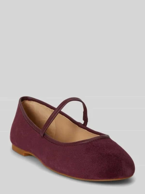 Balerina ze skóry bydlęcej model 'MARY JANE' Lauren Ralph Lauren Bordowy