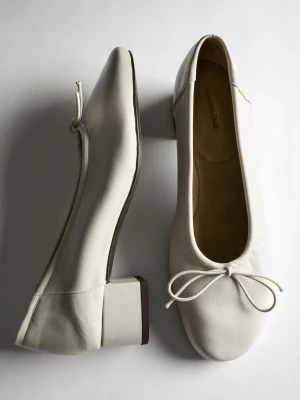 Balerinki Na Obcasie - Biały - Massimo Dutti - Female