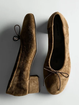 Balerinki Na Obcasie - Wielbłądzi - Massimo Dutti - Female
