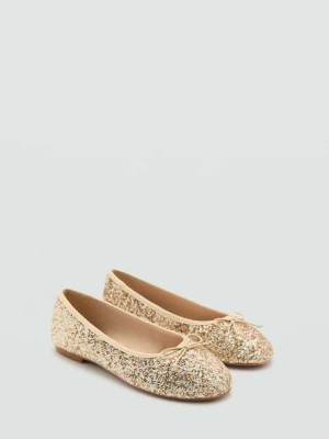Balerinki z brokatem złoty - Dzieci - - MANGO KIDS