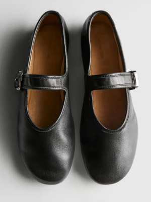 Balerinki Z Delikatnej Skóry - Czarny - - Massimo Dutti - Kobieta