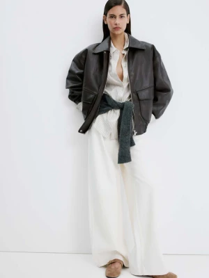 Balerinki z zamszu piaskowy - Kobieta - - MANGO