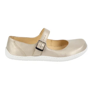 Baleriny barefoot damskie Olivier 1286 – skórzane buty z klamerką złote złoty