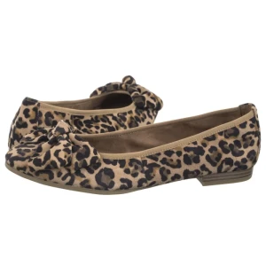 Baleriny Beżowe 1-22141-44 360 Leopard (TM523-a) Tamaris