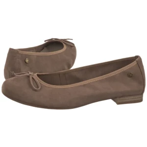 Baleriny Beżowe Welur P6800-28/00-0 (MA1471-b) Maciejka