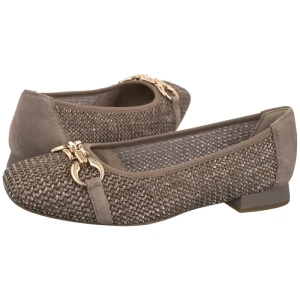 Baleriny Brązowe 9-22503-42 326 Mud Comb (CP396-d) Caprice