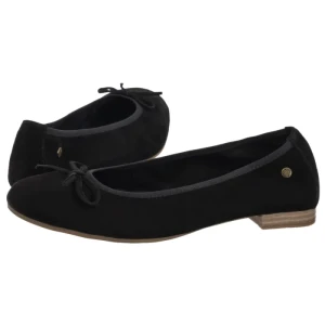 Baleriny Czarne Welur P6800-20/00-0 (MA1471-a) Maciejka