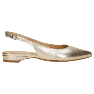 Złote baleriny damskie z otwarta pięta 44075-58 Wojas