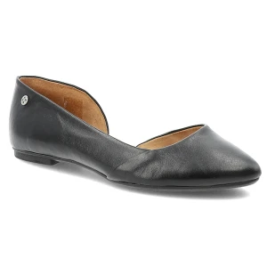 Baleriny damskie Maciejka płaskie i ze skóry licowej czarne 02445-20/00-5