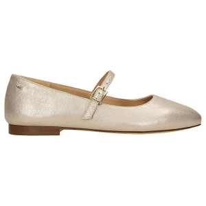 Złote skórzane baleriny mary jane 44055-58 Wojas