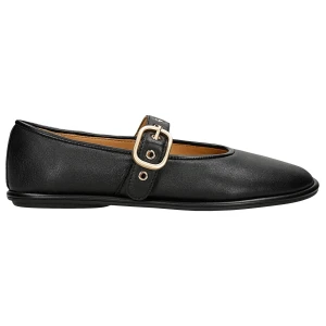 Czarne baleriny damskie ze złotymi elementami 44072-51 Wojas