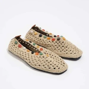 Baleriny dzianina szydełkowa z kamieniami naturalnymi BIMBA Y LOLA