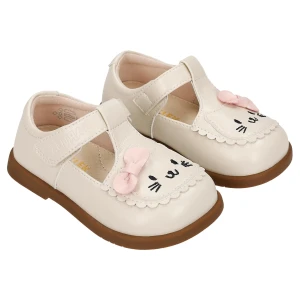 Beżowe baleriny dziewczęce z kotkiem Bartek 83017-14