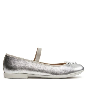 Baleriny Geox Jr Plie' J4555D 00044 C1007 D Srebrny