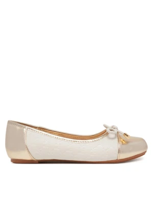 Baleriny MICHAEL Michael Kors Kenya Bow MK01365256 Écru Kremowy