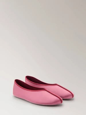 Baleriny satynowe z kontrastową lamówką fuksja - Kobieta - - MANGO