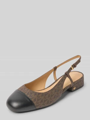 Baleriny skórzane z paskiem na pięcie model ‘PERLA’ MICHAEL Michael Kors