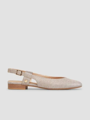 Baleriny Slingback z klamrą na szpilce s.Oliver beżowy