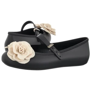 Baleriny Soft Ballerina Petals 37820/BO955 Black/Beige (ML394-a) Melissa
