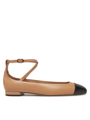 Baleriny Stuart Weitzman Eden Atrap Flat SJ720 Beżowy