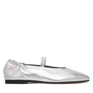 Baleriny Tommy Hilfiger Silver Lth Ellastic Ballerina FW0FW09466 Srebrny