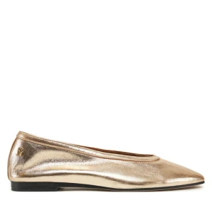 Baleriny Tommy Hilfiger Soft Metal Lthr Ballerina No Bow FW0FW08601 Złoty