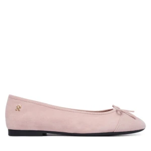 Baleriny Tommy Hilfiger Th Monogram Suede Ballerinas FW0FW09357 Różowy