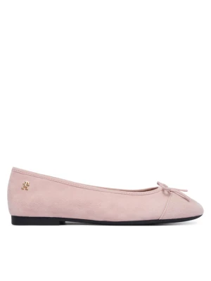 Baleriny Tommy Hilfiger Th Monogram Suede Ballerinas FW0FW09357 Różowy