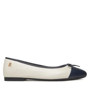Baleriny Tommy Hilfiger Toe Cap Leather Ballerina FW0FW08759 Beżowy
