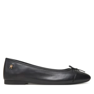 Baleriny Tommy Hilfiger Toe Cap Leather Ballerina FW0FW08759 Czarny