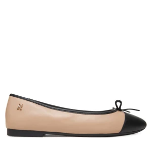 Baleriny Tommy Hilfiger Toe Cap Leather Ballerina FW0FW08759 Écru