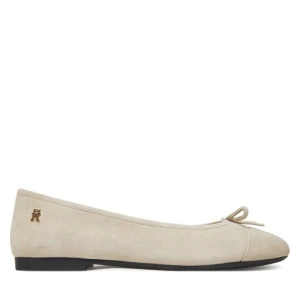 Baleriny Tommy Hilfiger Toe Cap Suede Ballerina FW0FW08909 Beżowy