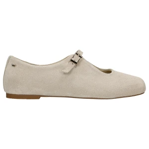 Beżowe baleriny damskie z dwoiny 44067-64 Wojas