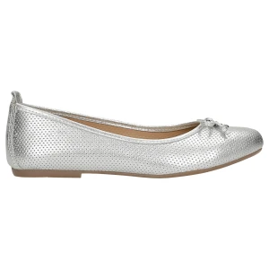 Srebrne baleriny damskie z kokardka 44026-59 Wojas