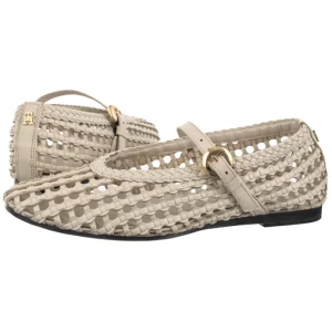 Baleriny Woven Leather Mix Ballerina Soft Cream FW0FW09244 AEO (TH1508-a) Tommy Hilfiger