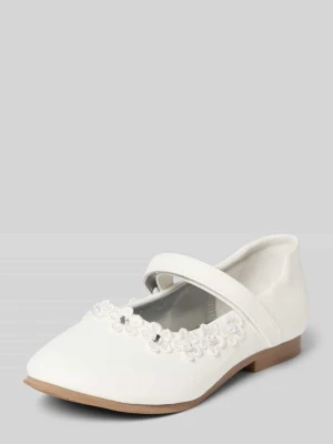 Zdjęcie produktu Baleriny z kwiatową aplikacją i zapięciem na rzep Happy Girls