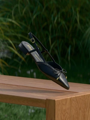 Baleriny z odkrytą piętą Clarks czarny