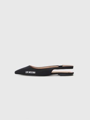 Baleriny z odkrytą piętą LOVE MOSCHINO czarny
