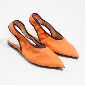 Baleriny z odkrytą piętą skóra pomarańczowe BIMBA Y LOLA