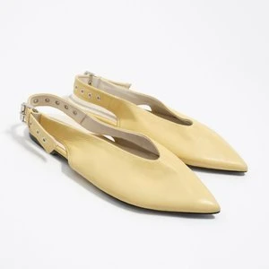 Baleriny z odkrytą piętą skóra żółte BIMBA Y LOLA