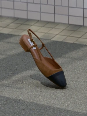 Baleriny z odkrytą piętą Steve Madden brązowy