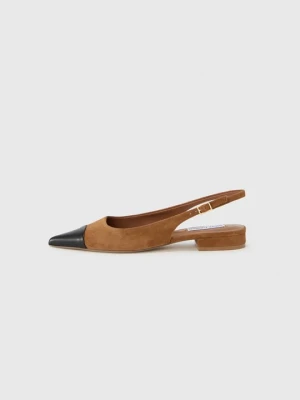 Baleriny z odkrytą piętą Steve Madden brązowy