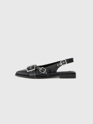Baleriny z odkrytą piętą Steve Madden czarny
