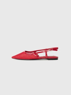 Baleriny z odkrytą piętą Steve Madden czerwony